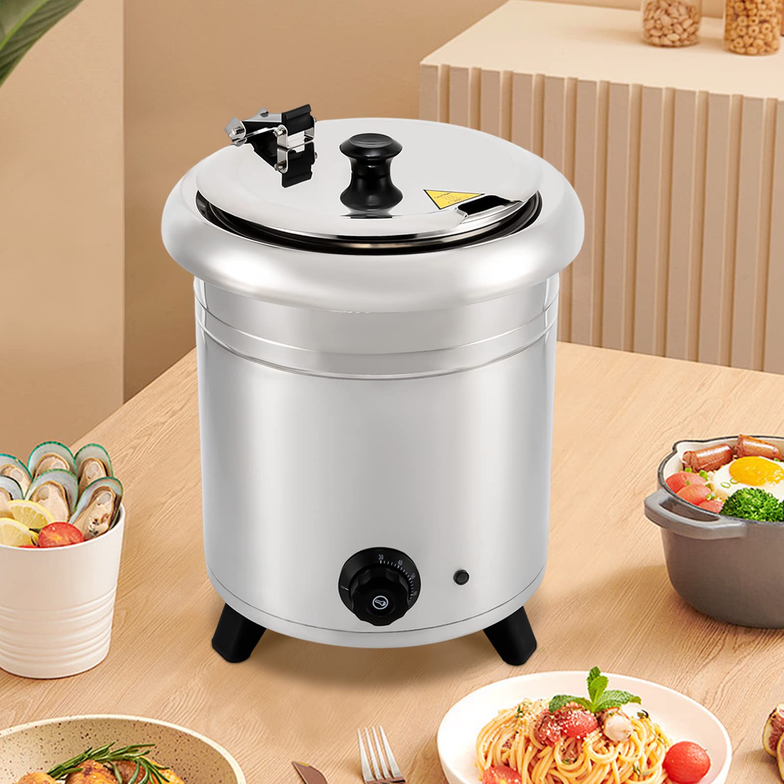 LYNICESHOP Commercial Soup Kettle, Electric Food Soup Kettle Warmer Soup Kettle 10 L Electric Countertop Food Warmer Catering Buffet Countertop Food Warmer for Home, Restaurants