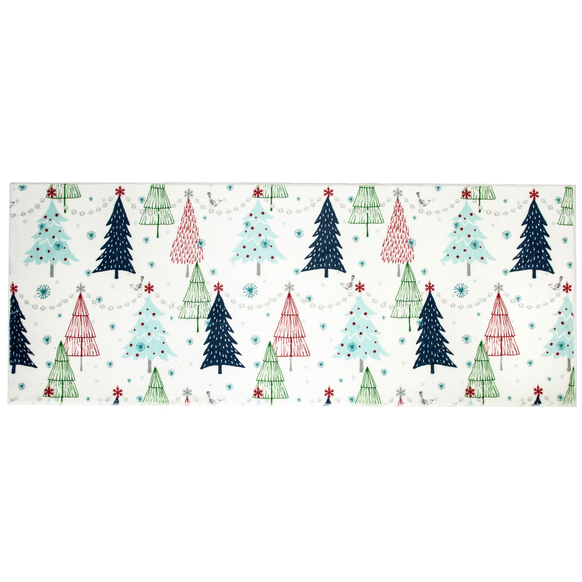 Levtex Home - White Pine - Rug/Carpet - 24" x 60" - Blue, Red, Green and White - 100% Polyester - Woven Fabric Backing