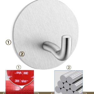 SonTiy All Metal Adhesive Hook Heavy Duty Self Adheasive Towel Hook Wall Hooks Hanging Hook for Walls No Damage Stick on Hooks, Waterproof, Home, Bathroom, Kitchen, Office, and Outdoor 5Pcs