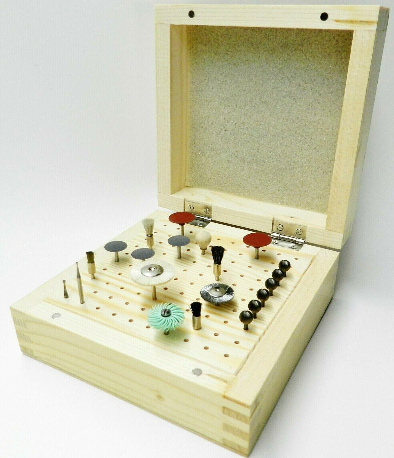 JTS Bur Holder Organizer Box Holds 100 Jewelry Burs Storage 3/32" Jewelers Bench Organizer Deluxe Box with Dual Magnetic Self Lock Lid Cover