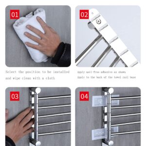 SEIFE Wall mounted Wall Mounted Towel Bar Rotating Towel Rack,Bath Rail Hanger Towel Holder,6 Swivel Bars Wall Mounted Towel Holder Rail For Kitchen Bathroom Towel Storage Holder Bathroom Bathroom she