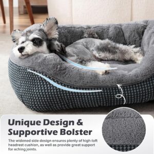 INVENHO Small Dog Bed for Small Dogs, Cat Beds for Indoor Cats Washable, Orthopedic Dog Bed, Warming Soft Calming Sleeping Puppy Bed Durable Pet Bed with Anti-Slip Bottom S(20"x19"x6")