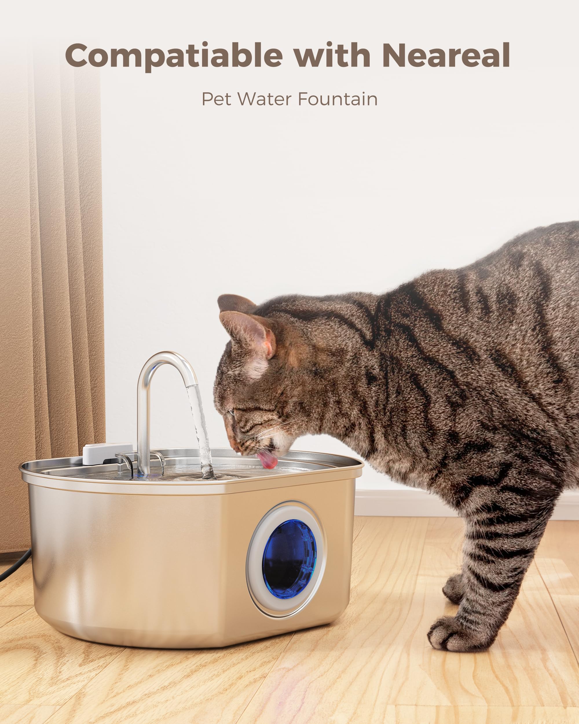 Neareal Cat Water Fountain Replacement Water Pump for 108oz/3.2L Automatic Pet Fountain Dog Water Dispenser