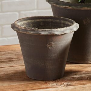 Napa Home & Garden Wakefield Handmade Norwood Pot 4 with Drain Hold for Indoor and Outdoor Use 7" Grey