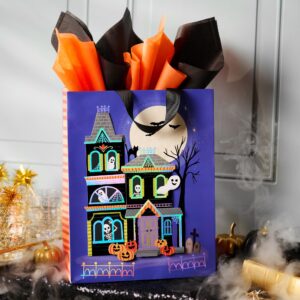 Papyrus 10" Halloween Large Gift Bag, Haunted House (1 Bag)