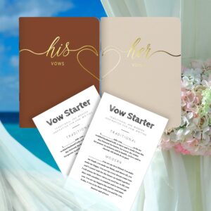 LSSH GmbH Wedding Vow Books,Original Vow Books His and Hers,Perfect Wedding Essentials for Your Wedding Day,28 Pages, 5.5" X 4" (Terracotta & beige)