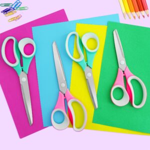 KUONIIY Scissors,Craft Scissors Bulk Pack of 4,Ultra Sharp Blade Scissors,Comfort-Grip Handles,Multipurpose Sharp Scissors for Office Home School Sewing Fabric Craft Supplies