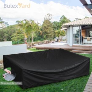 BULEXYARD Black Oxford Fabric Chair Cover Waterproof Dustproof, Heavy Duty Outdoor Patio Furniture Covers (Sofa Cover)