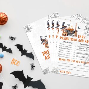 Halloween Baby Shower Prediction and Advice Cards, Halloween Game for Baby Shower, Baby Shower Decorations, Fall Gender Reveal Party Supplies, Set of 30 Cards - WY12