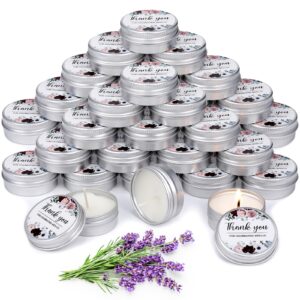 mtlee 50 pcs wedding candles gift wedding favors for guests 1 oz lavender scented soy wax candle aromatherapy candle favors for bridal shower rustic wedding party guests(thank you)