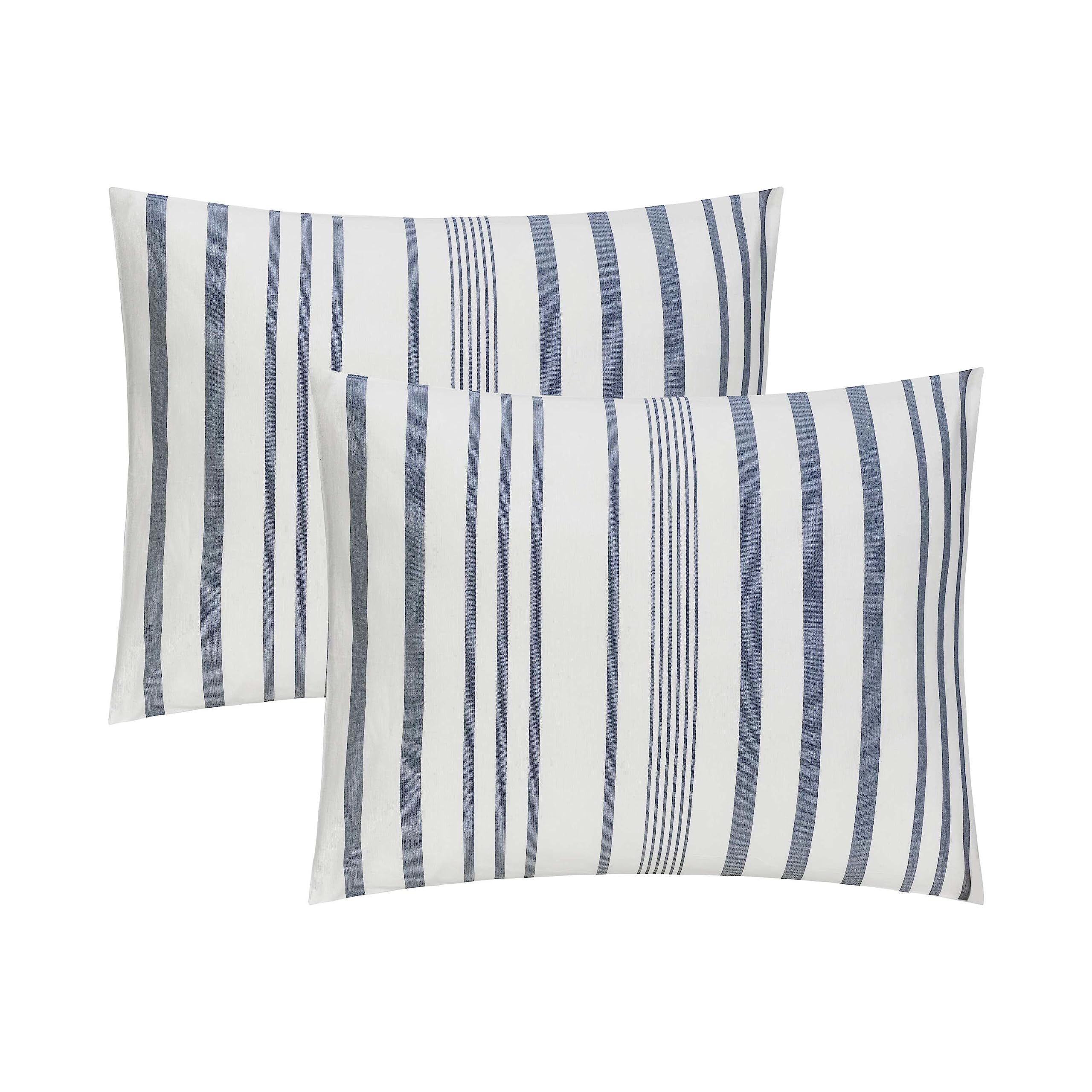 Home Conservatory Shadow Stripe Duvet Cover Set, King, Navy Stripe Pattern