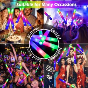 LUDILO Foam Glow Sticks Bulk Party Pack 18PCS Glow in the Dark Party Supplies for Adults Led Foam Sticks Foam Glow Sticks for KidsBirthday Wedding Dance Floor Props Concert Halloween Party Favors