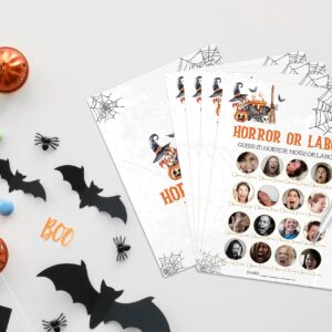 Tuyashua Halloween Horror or Labor Game, Halloween Game for Baby Shower, Baby Shower Decorations, Fall Gender Reveal Party Supplies, 30 Game Cards and 1 Answer Key - WY03