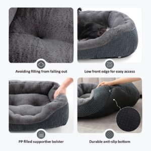 INVENHO Small Dog Bed for Small Dogs, Cat Beds for Indoor Cats Washable, Orthopedic Dog Bed, Warming Soft Calming Sleeping Puppy Bed Durable Pet Bed with Anti-Slip Bottom S(20"x19"x6")