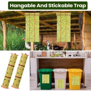 Qualirey 12 Rolls Giant Sticky Fly Traps 157 Feet Adhesive Fly Paper Fruit Fly Traps Outdoor Indoor Fly Strips Sticky Hanging Fly Tapes Gnat Bug Catcher Pest Killer for Garage Greenhouse Barn Stable