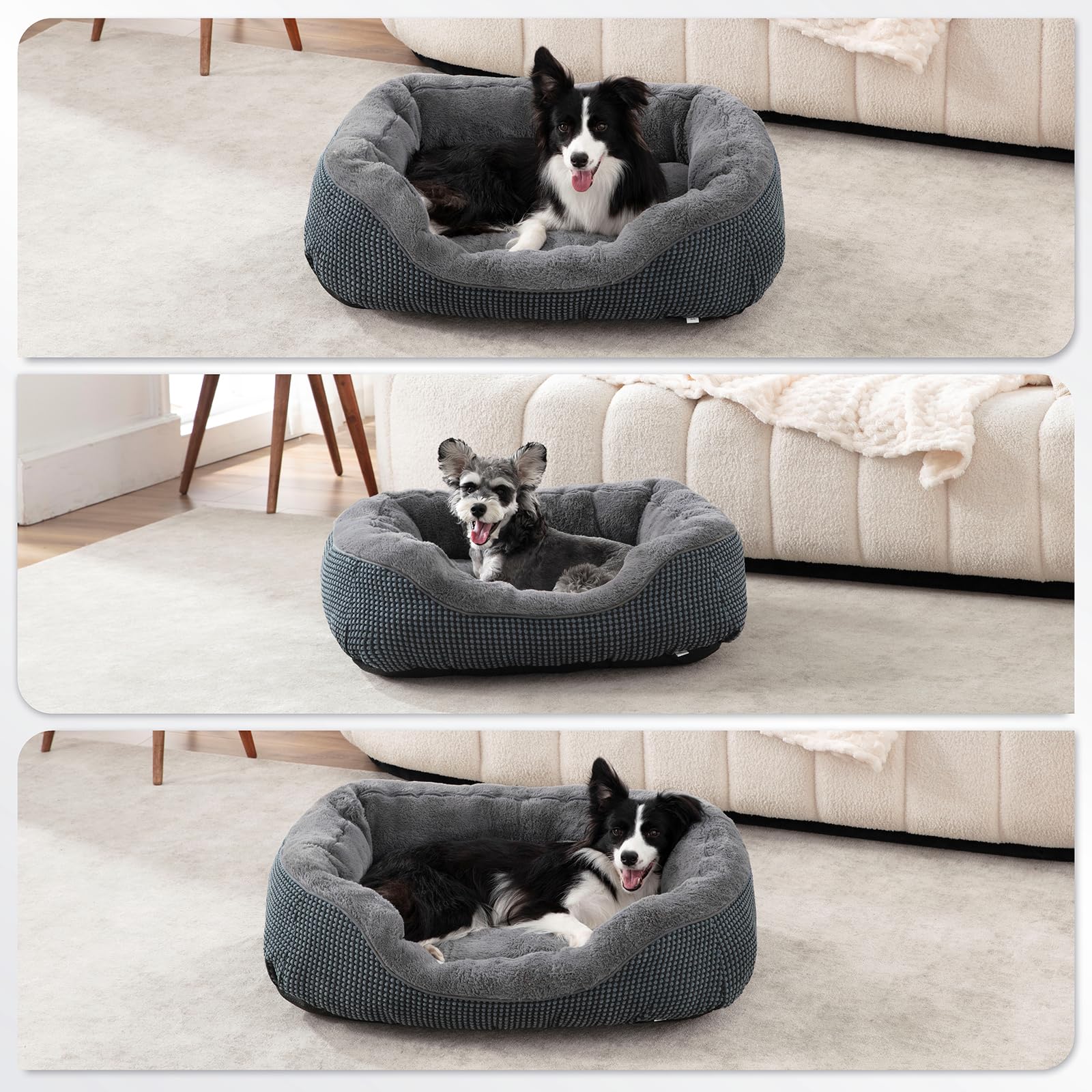 INVENHO Small Dog Bed for Small Dogs, Cat Beds for Indoor Cats Washable, Orthopedic Dog Bed, Warming Soft Calming Sleeping Puppy Bed Durable Pet Bed with Anti-Slip Bottom S(20"x19"x6")