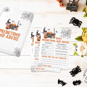 Halloween Baby Shower Prediction and Advice Cards, Halloween Game for Baby Shower, Baby Shower Decorations, Fall Gender Reveal Party Supplies, Set of 30 Cards - WY12