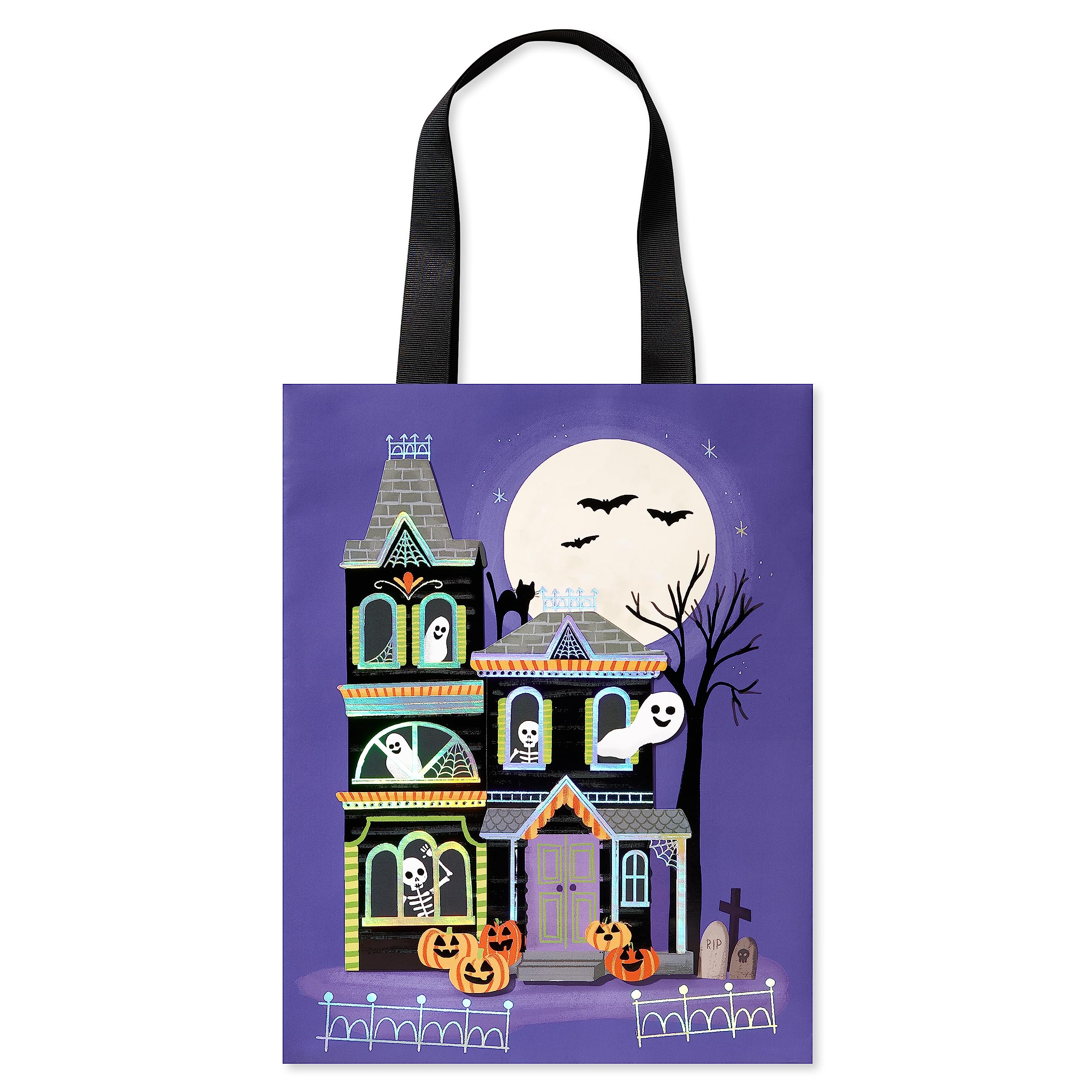 Papyrus 10" Halloween Large Gift Bag, Haunted House (1 Bag)