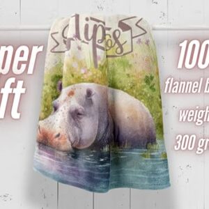 InnoBeta Hippopotamus Gifts Blanket for Girl, Hippo Lover Ask Flannel Throw Blanket for Girl, Funny Kid Daughter Unique Birthday for Her- Just A Girl Who Loves Hippos