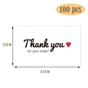 Lannso Thank You Cards Small Business, 100 PCS Thank You Cards for Retail Store, 2x3.5 Inch, Recommended for Online Retailers, Small Business Owners and Local Stores (QS214)