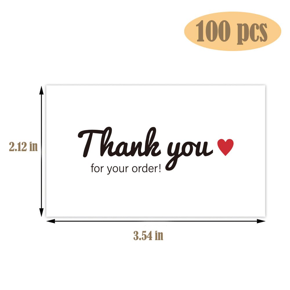 Lannso Thank You Cards Small Business, 100 PCS Thank You Cards for Retail Store, 2x3.5 Inch, Recommended for Online Retailers, Small Business Owners and Local Stores (QS214)