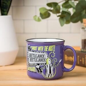 Silver Buffalo Beetlejuice Ghost With The Most Bio Exorcist Ceramic Camper Mug, 20 Ounces