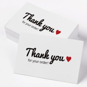 lannso thank you cards small business, 100 pcs thank you cards for retail store, 2x3.5 inch, recommended for online retailers, small business owners and local stores (qs214)