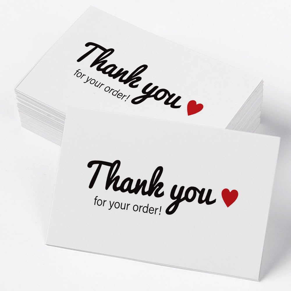 Lannso Thank You Cards Small Business, 100 PCS Thank You Cards for Retail Store, 2x3.5 Inch, Recommended for Online Retailers, Small Business Owners and Local Stores (QS214)