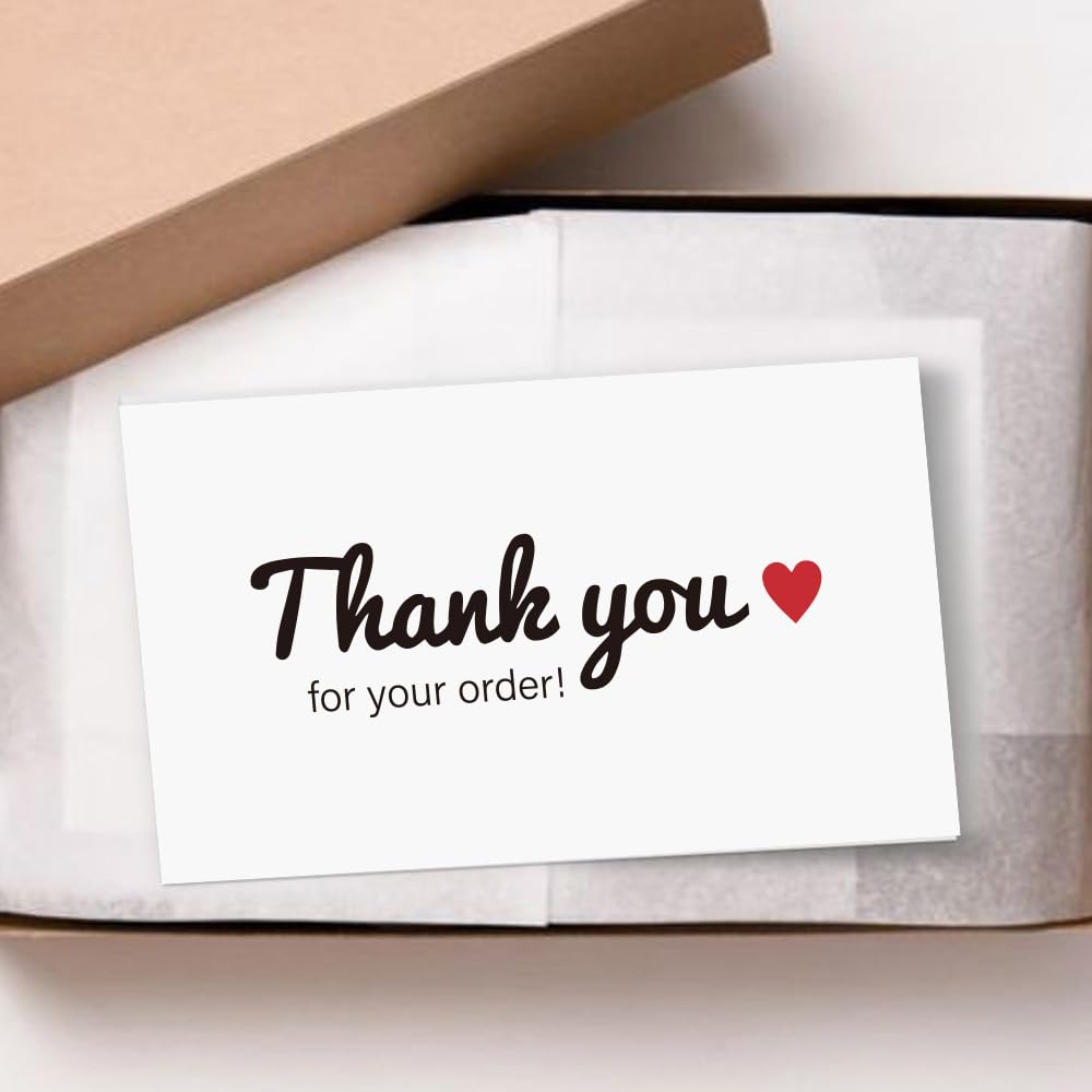 Lannso Thank You Cards Small Business, 100 PCS Thank You Cards for Retail Store, 2x3.5 Inch, Recommended for Online Retailers, Small Business Owners and Local Stores (QS214)