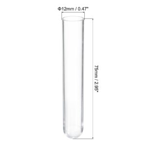 PATIKIL 5ml Plastic Test Tubes with Cork Stoppers, 40Pcs 75x12mm Tubes for Scientific Party Decoration Candy Bead Storage Bath Salt Lab Use, Clear