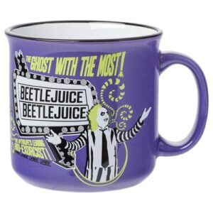 silver buffalo beetlejuice ghost with the most bio exorcist ceramic camper mug, 20 ounces