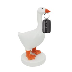 treetdobv magnetic goose duck key holder cute home decor, resin goose duck figurine statue magnetic tool holder, eye catching key hanger for home office, desk accessory housewarming gift(#1)