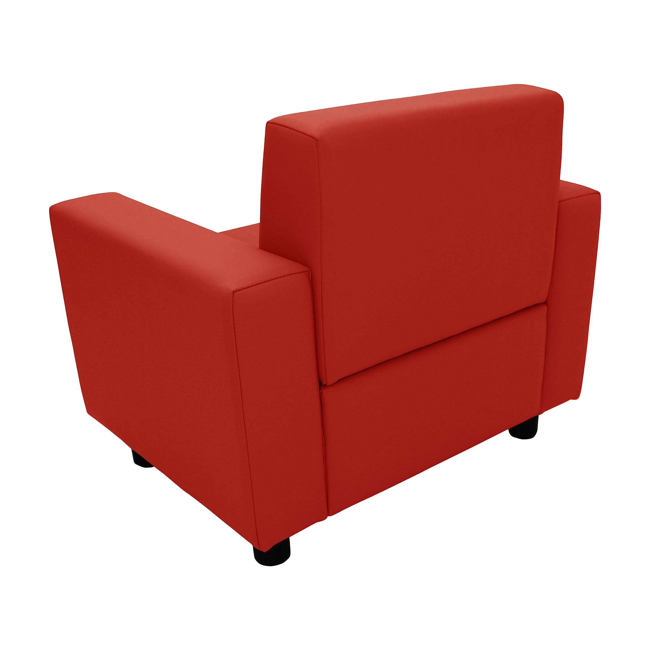 Factory Direct Partners SoftScape Inspired Playtime Classic Reading Chair, Children's Commercial-Grade Upholstered Furniture for Home, Daycare, Preschool, Library; Comfy Modern Design - Red, 14472-RD