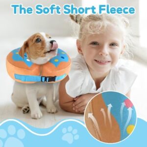 Inflatable Dog Collar Dog Donut Cone Collar Soft Recovery Pet Cone for Small Medium Large Dogs Cats Adjustable Donut Cone for Post Surgery Recovery-L