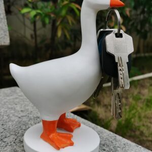 TREETDOBV Magnetic Goose Duck Key Holder Cute Home Decor, Resin Goose Duck Figurine Statue Magnetic Tool Holder, Eye Catching Key Hanger for Home Office, Desk Accessory Housewarming Gift(#1)