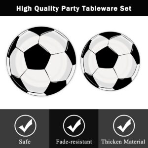 BQK 96 Pcs Soccer Plates and Napkins Party Supplies Soccer Paper Plates Soccer Birthday Party Decorations Soccer Party Favors Soccer Themed Birthday Party Supplies