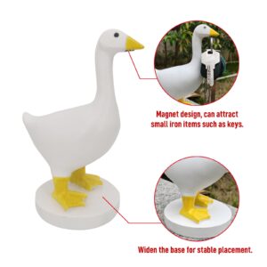 TREETDOBV Magnetic Goose Duck Key Holder Cute Home Decor, Resin Goose Duck Figurine Statue Magnetic Tool Holder, Eye Catching Key Hanger for Home Office, Desk Accessory Housewarming Gift(#1)