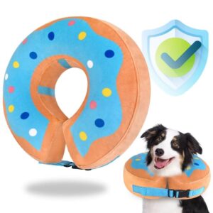 inflatable dog collar dog donut cone collar soft recovery pet cone for small medium large dogs cats adjustable donut cone for post surgery recovery-xl