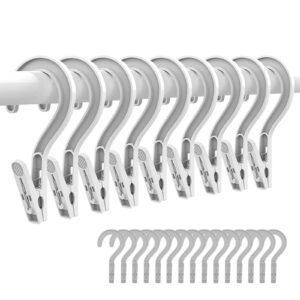 24pcs laundry hooks clip plastic clothes hangers pins super strong hanger clips for bathroom travel portable,white