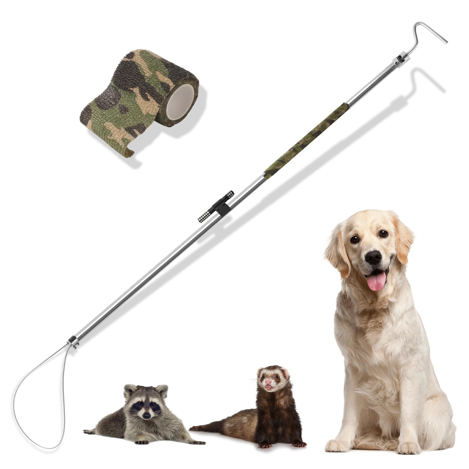 Dog Catcher Pole, Animal Catch Pole, Animal Control Tool Trap Kit for Dogs, Pig, Fox, Hog and Other Wildlife 45 inchs