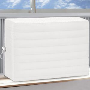 Indoor Air Conditioner Cover Ac Cover for Inside Wall Unit Inside AC Covers for Window Air Conditioner 21 x 15 x 3.5 Inches with Anti-Slip liner White Slim Window Air Conditioner Protective Cover