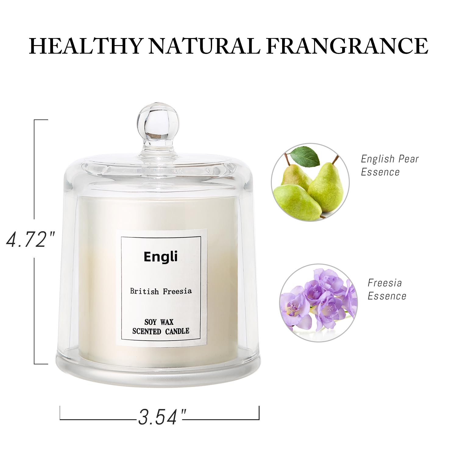 Engli Aromatherapy Candles English Pear Freesia Scented Candle for Home Scented Soy Wax Candles 45 Hour Burn Time Candles Gifts for Women Birthday Thanksgiving Christmas