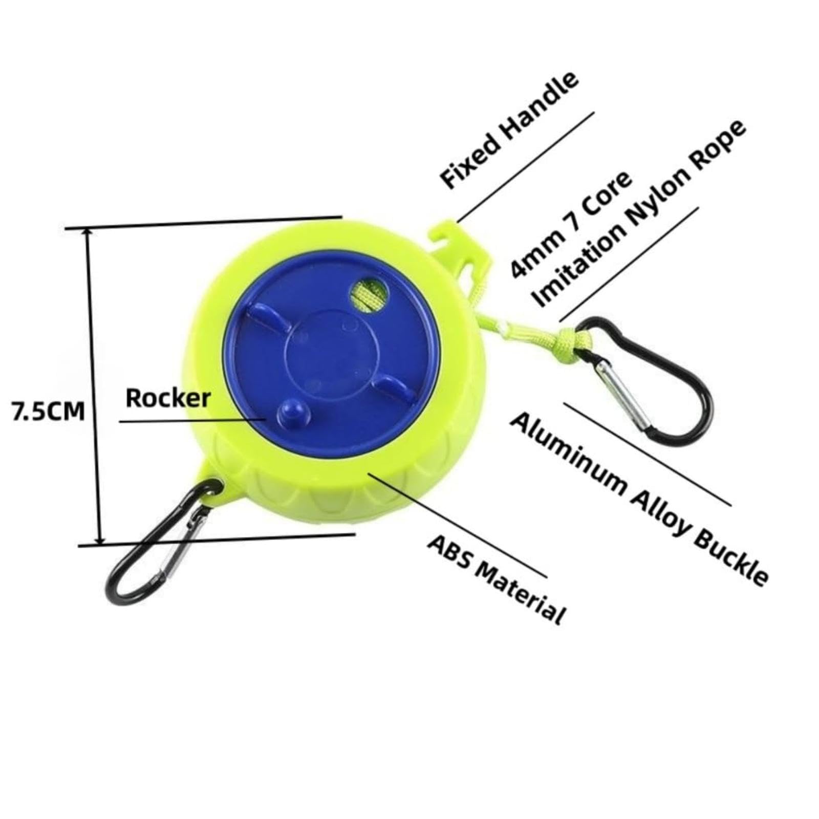 Portable Travel Clothesline - Adjustable 33ft Retractable Clothesline, Camping Clothesline, Hotel Travel Use, Indoor/Outdoor Clothesline (Green)