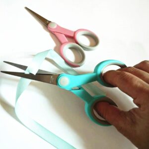 5.5 Inch Pastel Small Craft Scissors, Mini Point Tip Kids Scissors,Comfort-Grip Stainless Steel Sharp Fabric Sewing Shears All Purpose Embroidery Scissors for Cutting, Scrapbooking, Crafting(Pink)