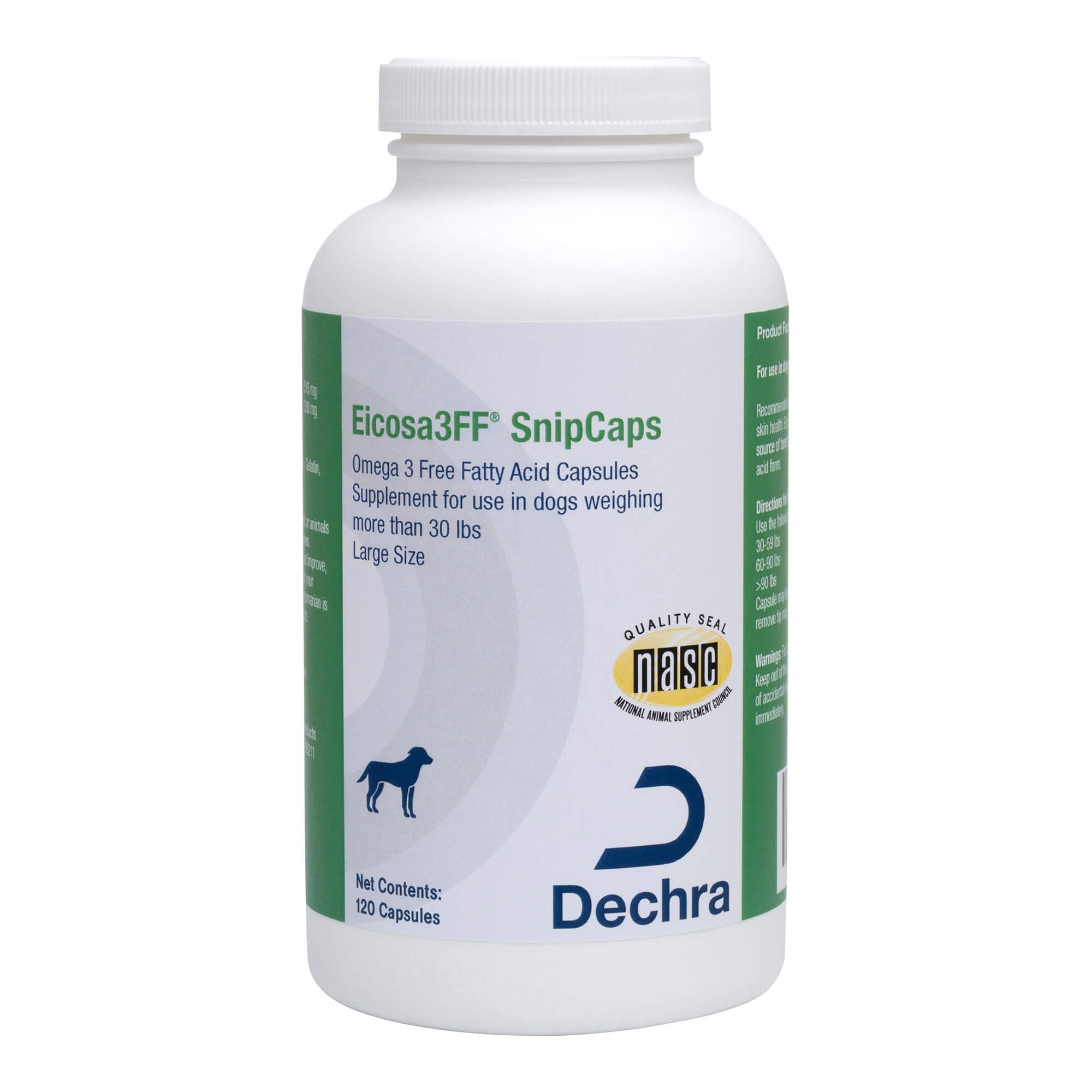 Eicosa3FF SnipCaps Omega 3 Free Fatty Acid Capsules for Dogs - Large, 120 ct