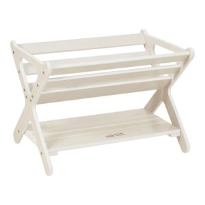 ecr4kids book caddy with shelf, bookshelf with storage, white wash