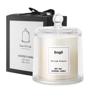 engli aromatherapy candles english pear freesia scented candle for home scented soy wax candles 45 hour burn time candles gifts for women birthday thanksgiving christmas