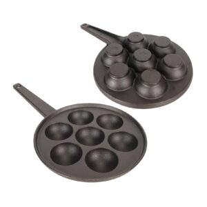 Pssopp 7 Holes Takoyaki Pan,Cast Iron NonStick Takoyaki Grill Pan Plate Takoyaki Maker Pancake Balls Takoyaki Pan Nonstick Cast Baking Tray