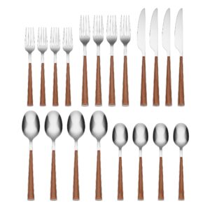 cambridge esben beachwood piece flatware set, 20 count