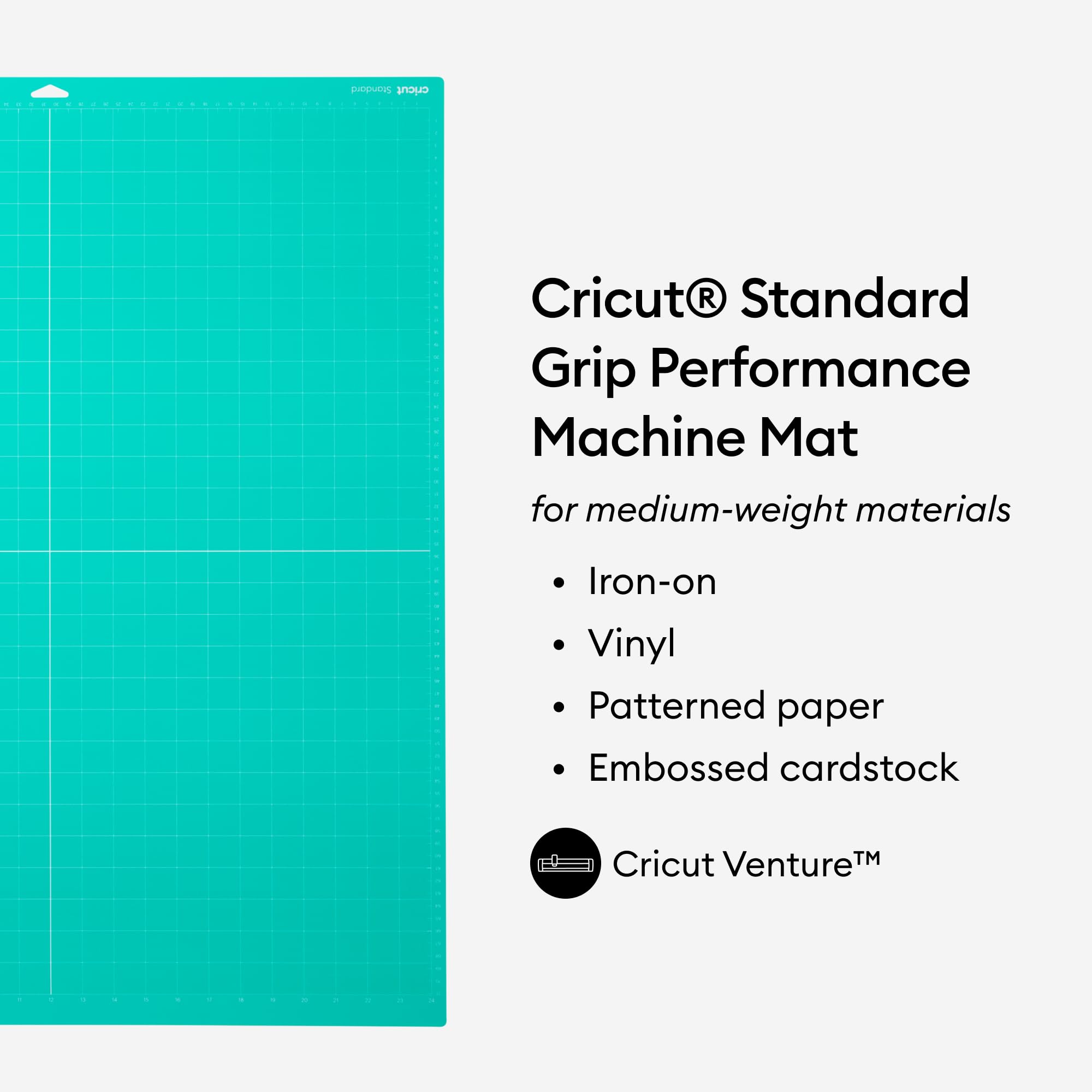 Cricut Standard Grip Performance Machine Mat, 24 in x 12 in (2 ct) - Compatible with Cricut Venture